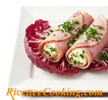 Involtini di prosciutto cotto e maionese